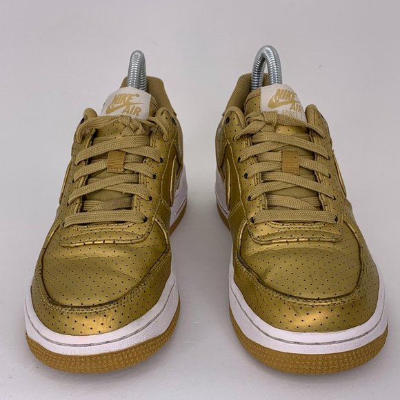 Nike Women’s Air Force 1 Gold/White Size 6.5 - Picture 4 of 11